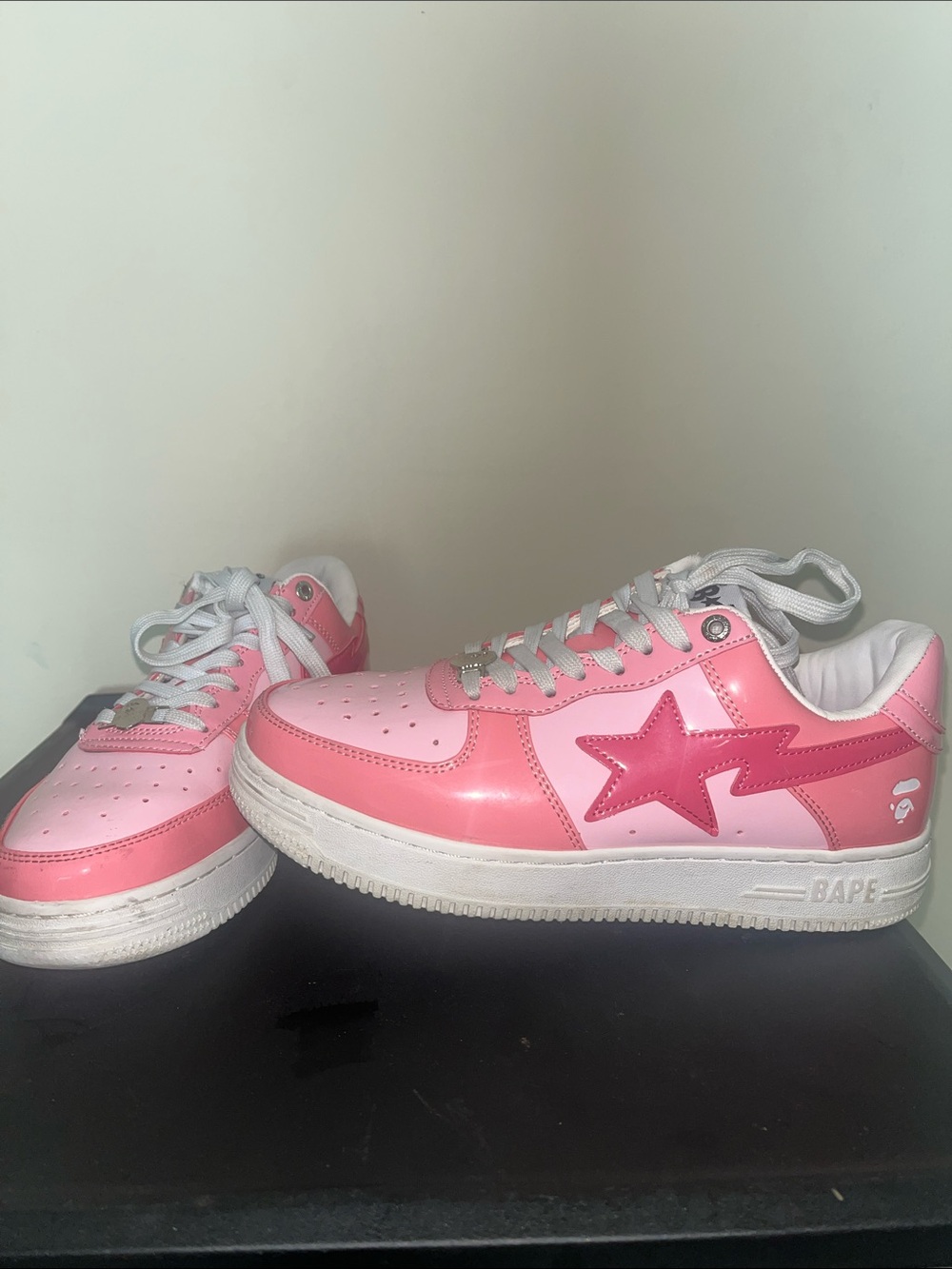 Bape Two-Tone Pink Star Sneakers